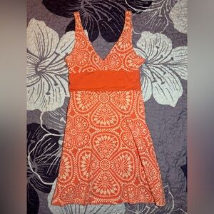 Patagonia Margot Dress Coral Floral Women's Sleeveless Size Small Organic Cotton